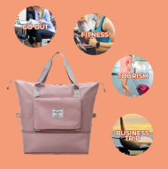 Cestovní skládací taška s velkým úložným prostorem - světle růžová
