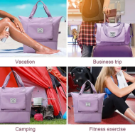 Cestovní skládací taška s velkým úložným prostorem - světle fialová