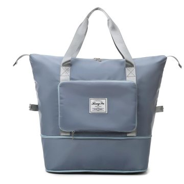 Cestovní skládací taška s velkým úložným prostorem - modrošedá