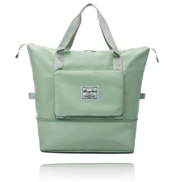 Cestovní skládací taška s velkým úložným prostorem - světle zelená